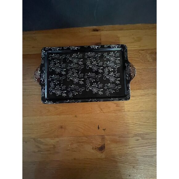 Temp-tations Floral Lace Casserole Tote Set*  Insulated Carrier, Baker, Spoon - Picture 4 of 14